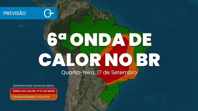 Confira a previsão do tempo para esta quarta-feira (17) para todo o Brasil