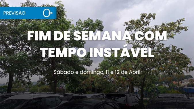 Previsão do tempo: fim de semana com chuva e risco de temporais no Brasil 11 e 12/04/2026