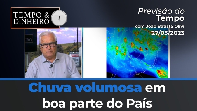Previsão do tempo indica chuva volumosa em boa parte do País