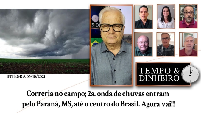 Correria no campo; 2a. onda de chuvas entram pelo Paraná, MS, até o centro do Brasil. Agora vai!!!