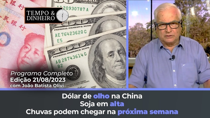Soja em alta com suporte do clima nos EUA. Dólar de olho na China e na saída de recursos do Brasil.