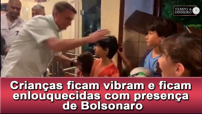 Crianças ficam vibram e ficam enlouquecidas com presença de Bolsonaro