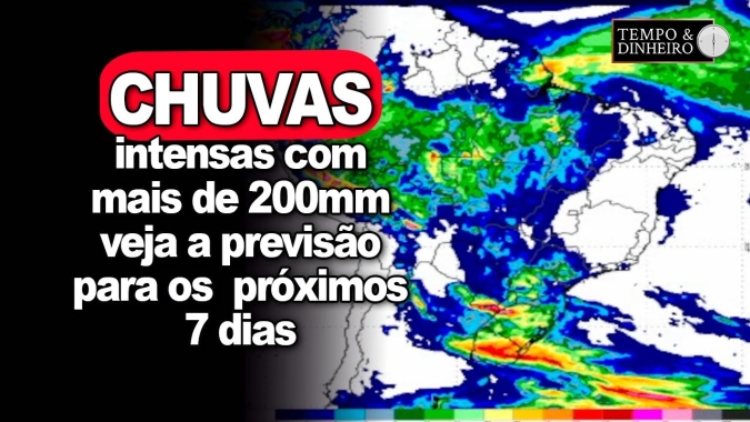 Chuvas intensas avançam do RS até o PR com mais de 200 mm e se espalham por várias regiões do País