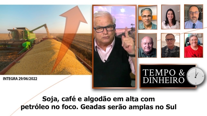 Soja, café e algodão em alta com petróleo no foco. Geadas serão amplas no Sul