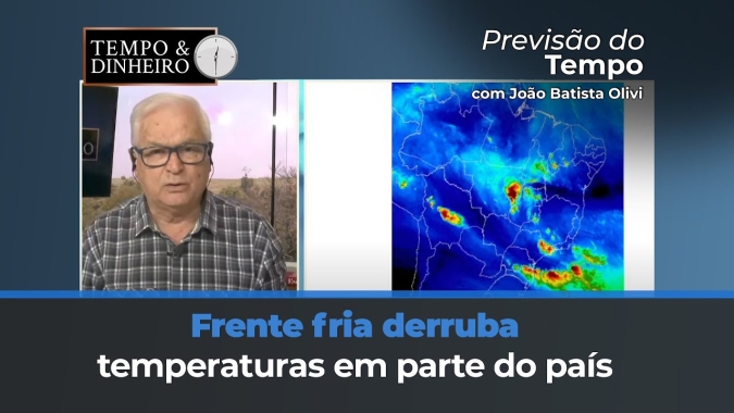 Frente fria derruba temperaturas em parte do país e provoca muita chuva no Sul do Brasil
