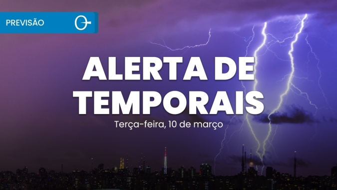 ⚠️ ALERTA DE TEMPORAIS: Chuva Forte no Sul e Sudeste Nesta Terça 10/03/2026