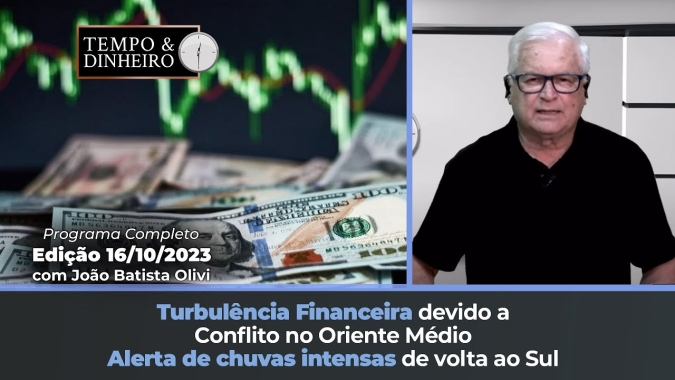 Volatilidade no mercado financeiro e de commodities com conflito no Oriente Médio. Alerta de chuvas!