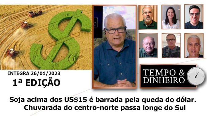 Soja acima dos US$15 é barrada pela queda do dólar. Chuvarada do centro-norte passa longe do Sul