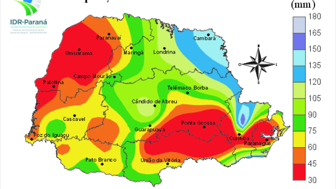 Boletim agrometeorológico do IDR-Paraná de novembro mostra clima mais seco na maior parte do Estado