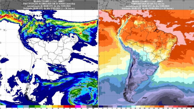 Ciclone subtropical provoca mais chuvas no RS a partir do final de semana; na faixa central do país, bloqueio atmosférico se desloca