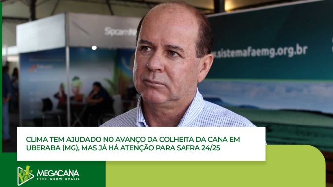 Clima tem ajudado no avanço da colheita da cana em Uberaba (MG), mas já há atenção para safra 24/25