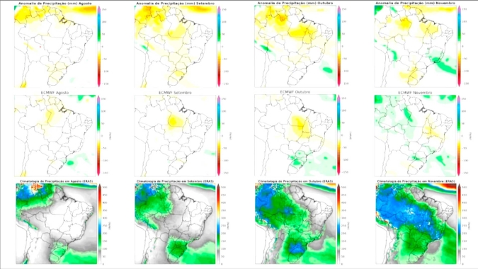 Mapas climáticos com tendências para a próxima safra de verão apontam para ano mais regular de chuvas e menos desafiador para a produção