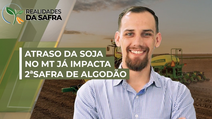 Plantio da soja está atrasado no Mato Grosso e já há impacto na janela da 2ª safra de algodão