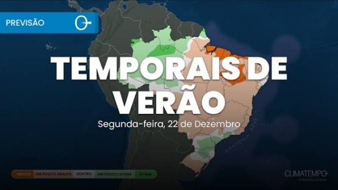 Confira a previsão do tempo para esta segunda-feira (22) para todo o Brasil