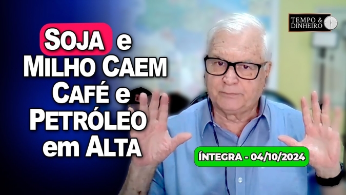Soja e milho caem a espera da China.Café e petróleo em alta. Estação chuvosa está chegando!