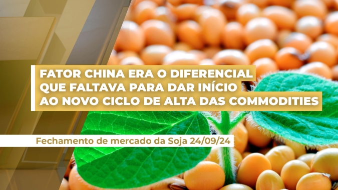 Estímulo à economia chinesa pode estimular novo cenário positivo para as commodities e soja deve pegar carona