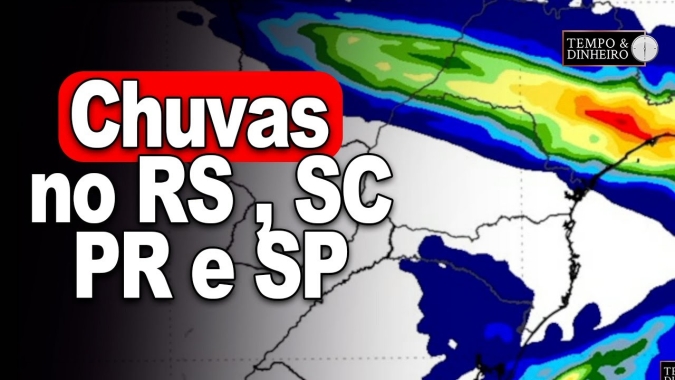 Vai nevar no dia 10 no Sul, massa de ar polar avança em boa parte do Br. Chuvas no RS , SC,PR e SP