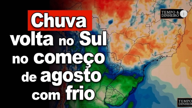 Chuva volta pontualmente no Sul no começo de agosto e frio, informa Ronaldo Coutinho
