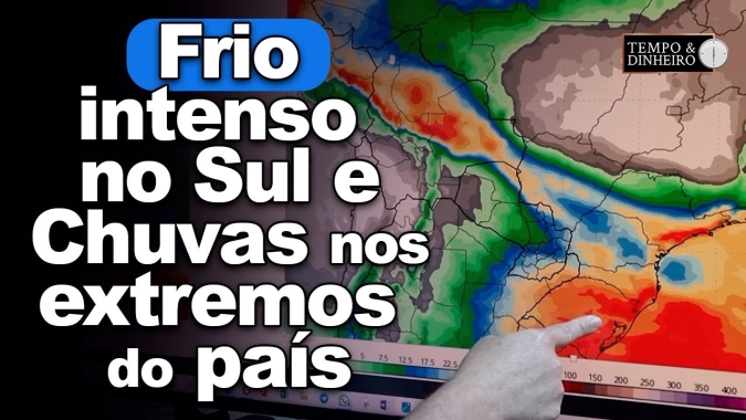 Frio intenso no Sul, parte do MS e Sudeste. Chuvas nos extremos do País, informa Ronaldo Coutinho