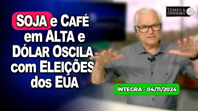Dólar oscila com eleições dos EUA. Soja e café abrem novembro em alta. Chuvas intensas para o Sudeste