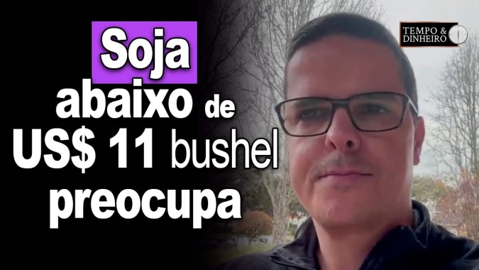 Soja abaixo de US$ 11 bushel preocupa agricultores dos EUA. Maurício Bellinelo explica