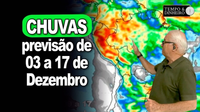 Chuvas devem beneficiar a maior parte das regiões produtoras do País até próximo do Natal.