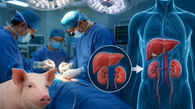 Transplante inédito combina fígado e rins de porco em humano em estudo experimental na China
