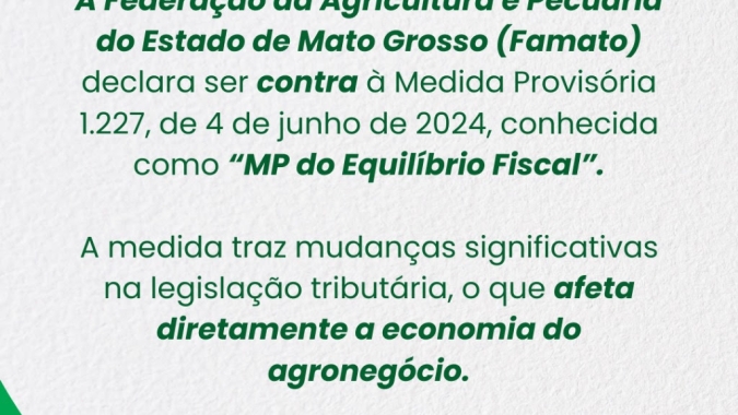 Famato se manifesta contra a MP do Equilíbrio Fiscal
