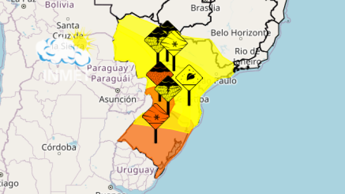 Frio intenso e risco de chuvas fortes trazem alertas para o Sul, Sudeste e Mato Grosso do Sul