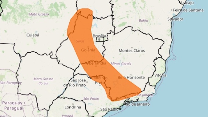 Inmet prevê temporais com potencial para queda pontual de granizo nesta quinta (23)