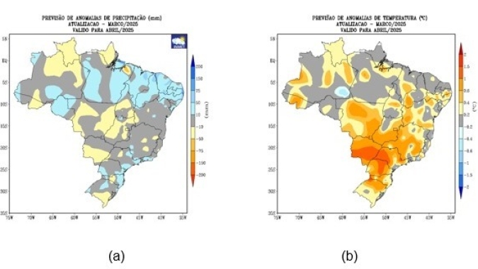 Prognóstico do Inmet para abril aponta chuvas mal distribuídas sobre o Centro-oeste e Sudeste