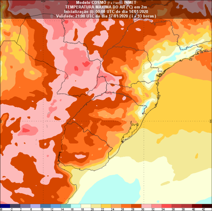 Mapa temperatura - Inmet