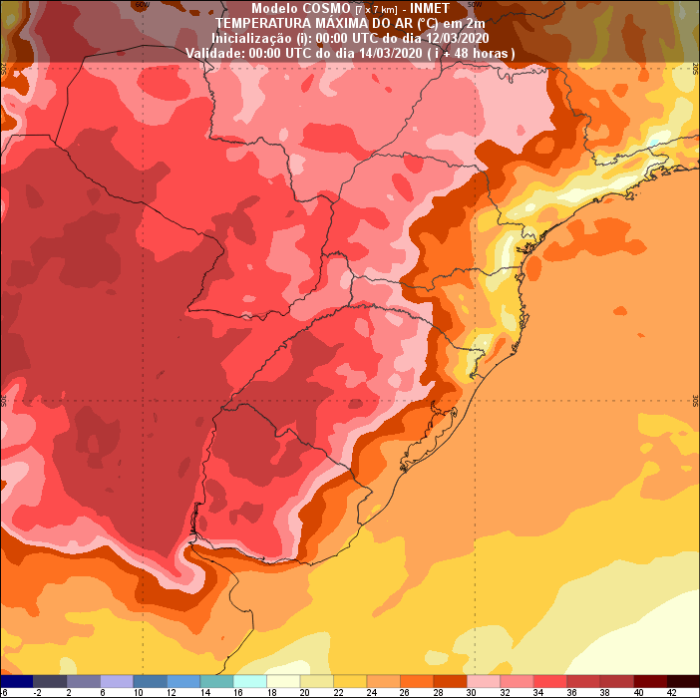 Temperaturas sul - Inmet - 12/03