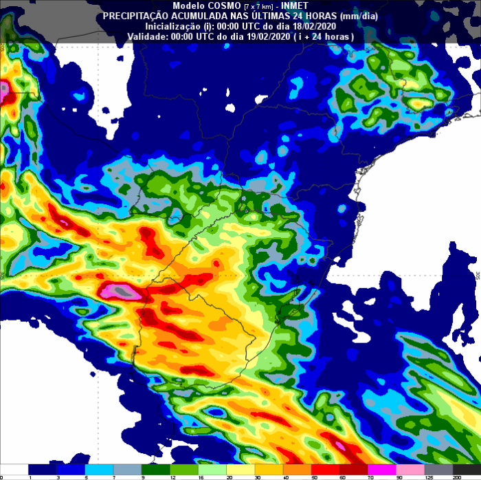 Chuvas RS - 24h - Inmet