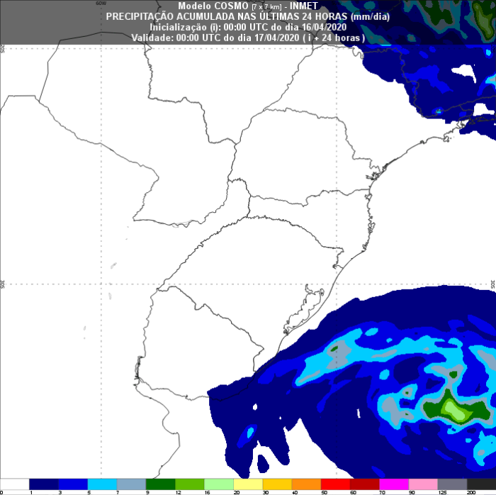 Chuva sul - 16/04 Inmet